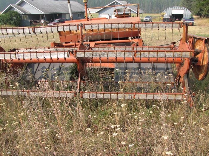 Old swather for parts but has a Wisconsin Engine