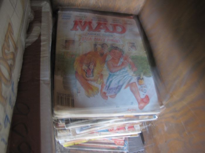 Several comic books and other collectibles