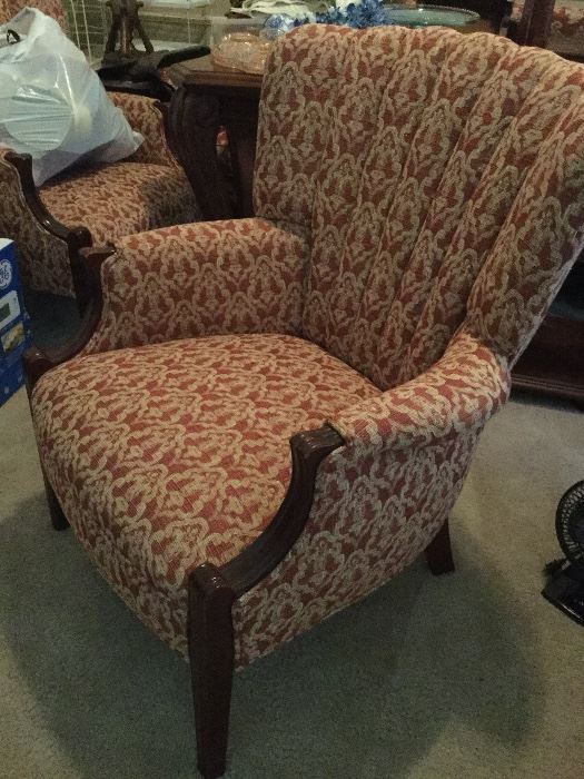 Pair of Channel Back chairs, newely recovered