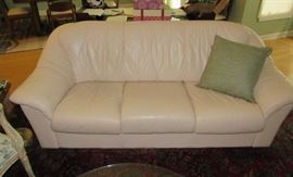 Cream Leather Sofa