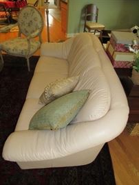 Cream Leather Sofa