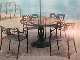 Cast Classics Landgrave Indoor/Outdoor Cast Aluminum Table and Chairs, Atlantis Model (brochure photo)