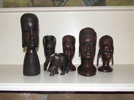 Carved African Ebony Figures