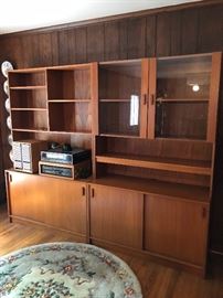 Mid-century Danish modern bookcases and cabinets