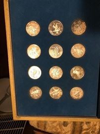 Franklin Mint sterling zodiac medals
