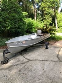 14' Aluminum boat. Built in 1963 has trailer, no motor included.
