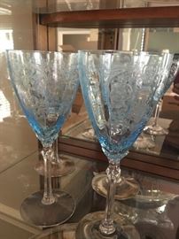 Fostoria Claret Wine Versailles Blue