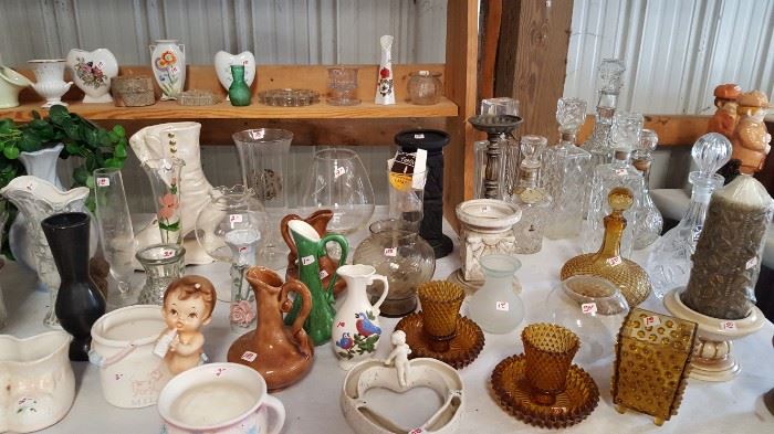 Lots of vases, planters & decanters