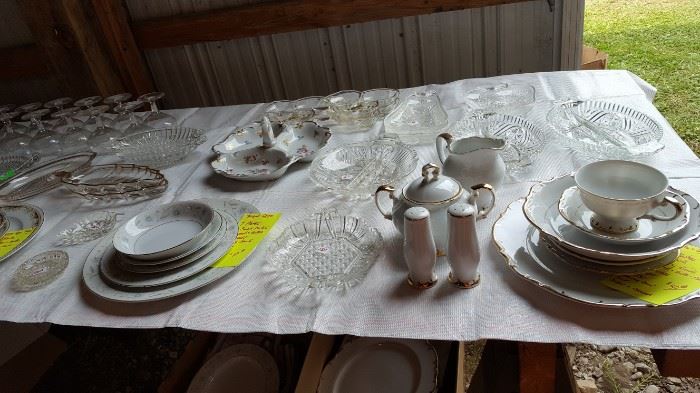 Nice sets of china and serving dishes for your holiday table