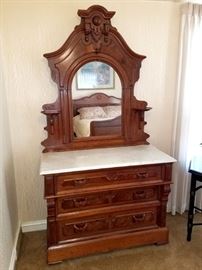 Stunning antique dresser with mirror! 43"W x 20-1/2"D