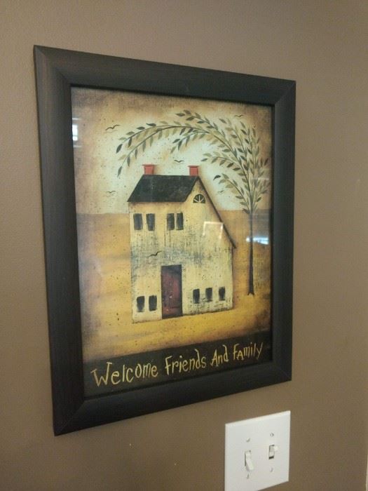  $14.00 Framed Welcome Friends picture  14.5x18"