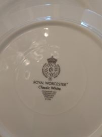  $12.00 4 small dinner plates white.  Royal Worcester