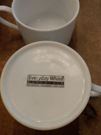 $10.00 Set of 6 coffee cups white. Everyday White Porcelain 