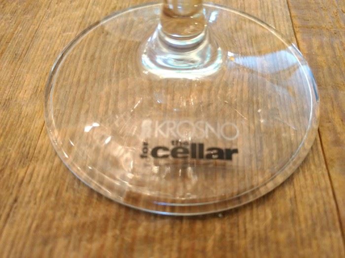 2 sets of 4 large wine glasses. The Cellar. $10.00 each set