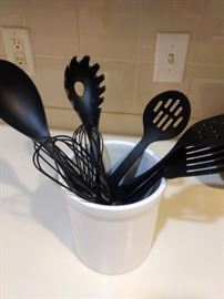 $12.00  Kitchen utensils and ceramic holder