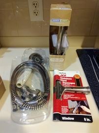 $10.00 Tool Lot #1 Shower hose, new squeegee, new safety bar