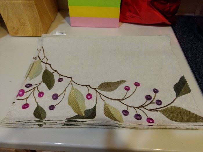 $12.00 Set of 4 Crate and Barrel placemats-Sage in Color