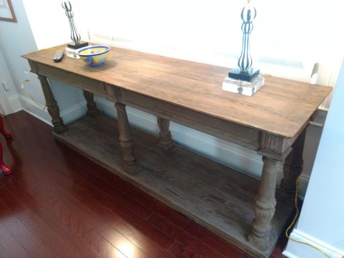 $450.00 Buffet style table. Distressed salvaged wood natural  80x30x20" 