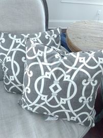 $25.00 for the pair.  Grey and white pillows. 20x20
