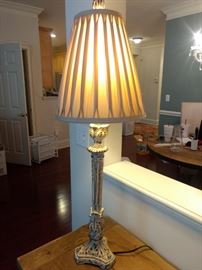 $40.00 each. Pair of Wildwood white distressed buffet lamps 36"  $80.00 for both