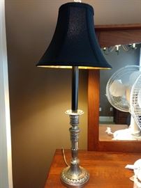 $50.00 Set of black and brushed silver lamps 29" tall