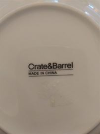 12 white salad plates Crate and Barrel