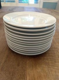 $20.00 12 white salad plates Crate and Barrel