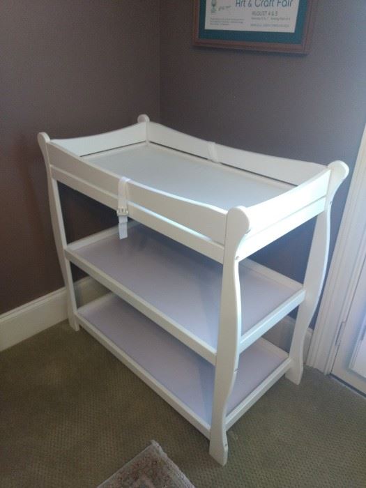 $40.00. White wood changing table.  19x34x34