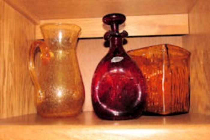 antique glass cruet pitcher
