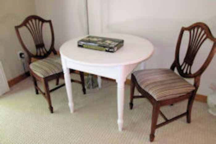 round white table two chairs