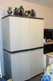 z stacked white cupboards
