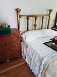 Fulll size Antique Brass Bed and Victorian Chest