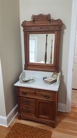 Victorian Marble top Washstand with mirror
