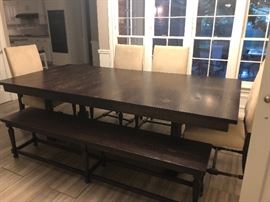 Dining table 4 chairs & bench seating 