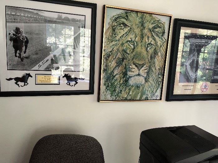a wonderful lion, and the autographed picture of Secretariat