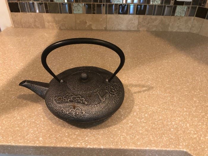 old cast iron Chinese teapot