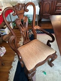 18th century style dining room table 2 Arm chairs