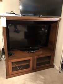 Entertainment center with big screen TV