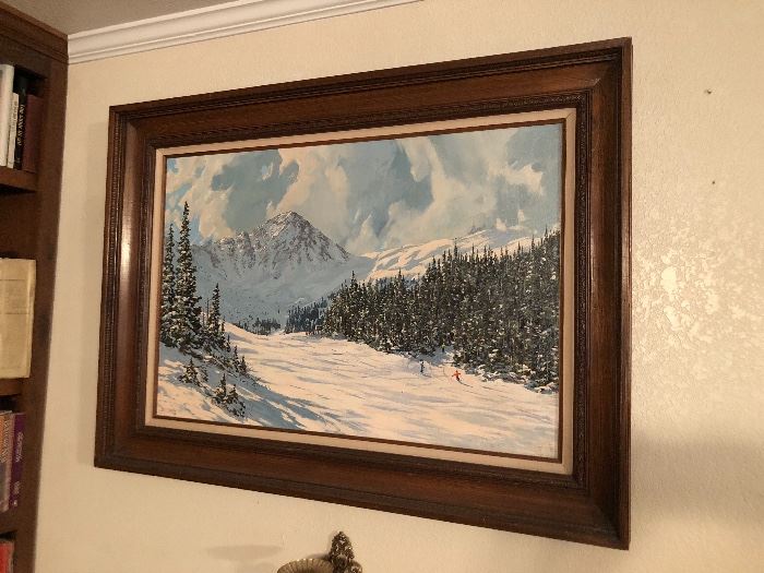 Snow scene painting