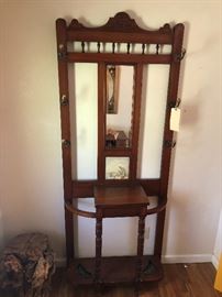 Entry hall hanger and table antique