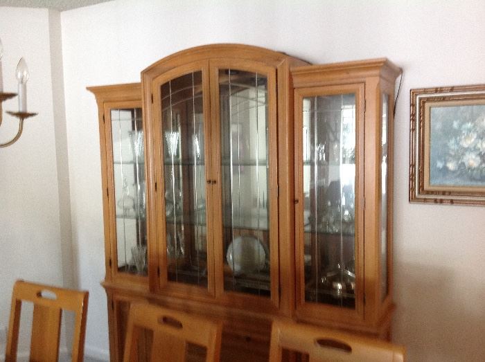 Gorgeous Lighted China Cabinet that matches the Dining Table