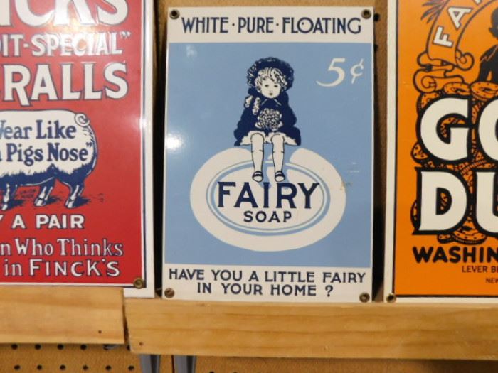 Vintage Fairy soap advertising tin sign