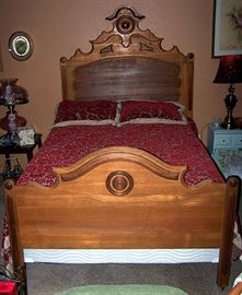 Victorian walnut bed