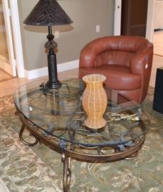 IRON AND GLASS COFFEE TABLE - EXAMPLES OF SOME OF THE LAMPS AVAILABLE