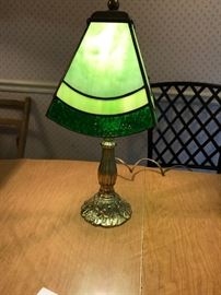 Stained Glass Lamp with Green Shade https://ctbids.com/#!/description/share/40766