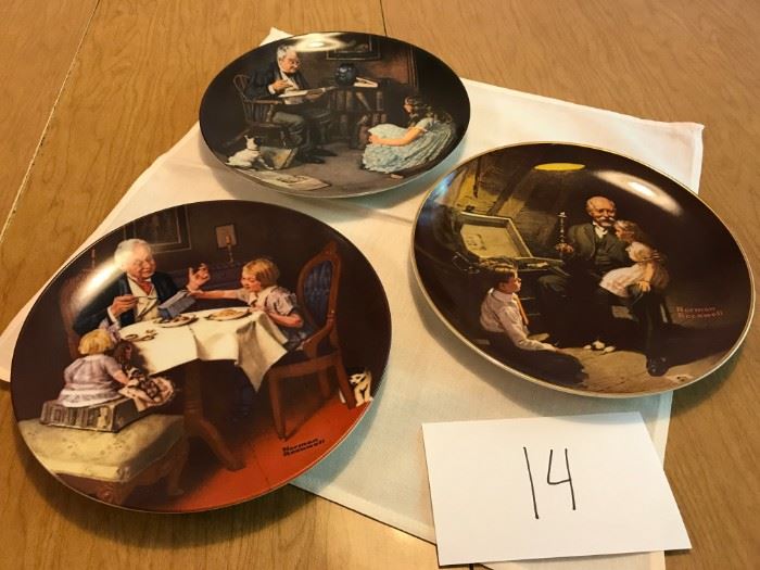 3 Decorative Norman Rockwell Plates https://ctbids.com/#!/description/share/40770