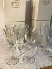 Mikasa Bonnet goblets, wine and Sonnet champagne glasses    https://ctbids.com/#!/description/share/41516