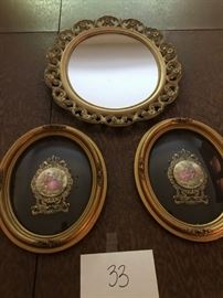 2 Oval Sconces & Oblong White Framed Mirror   https://ctbids.com/#!/description/share/41527