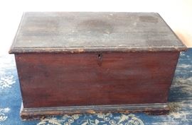 Early 1800's blanket chest with papered provenance inside.