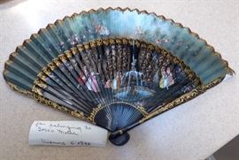 c1890 hand painted fan.